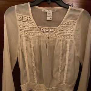 Womens Junior American Rag Boho type Blouse Size M